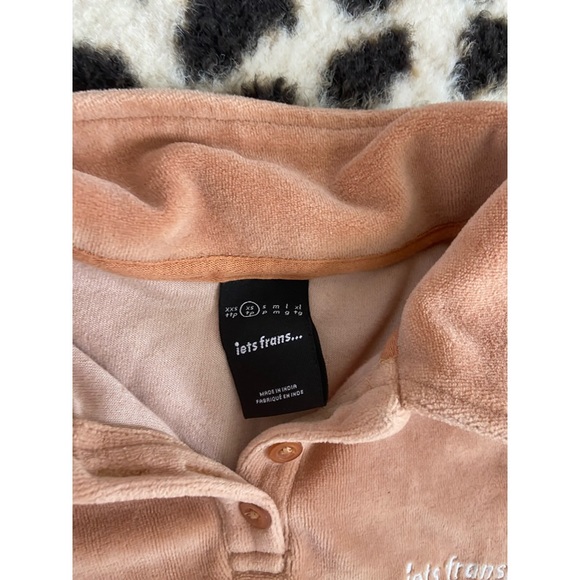 RARE! NEW! Urban Outfitters Lets Frans Velour Shrunken Polo Top and Shorts - Picture 8 of 13